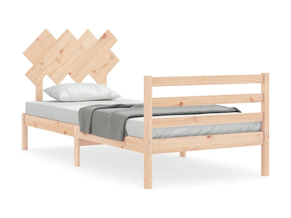 Cama de solteiro c/ cabeceira madeira maciça PT225003