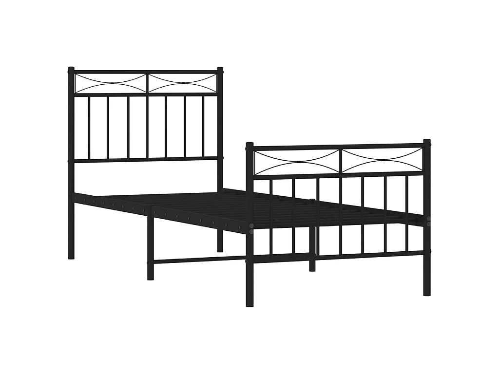 Cama com cabeceira e pés 80x200 cm metal preto PT879105