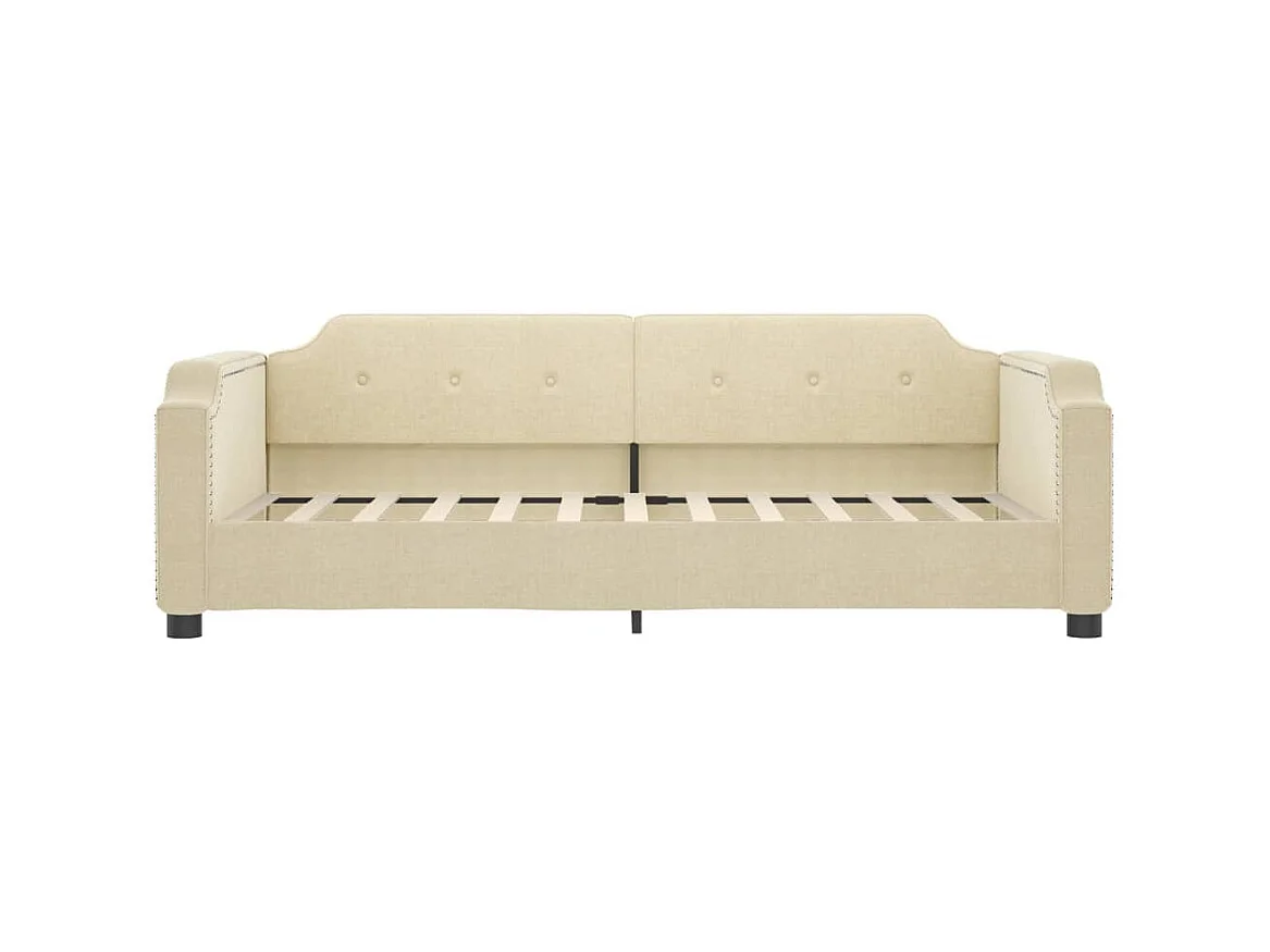 Cama de solteiro 80x200 cm tecido cor creme PT864405
