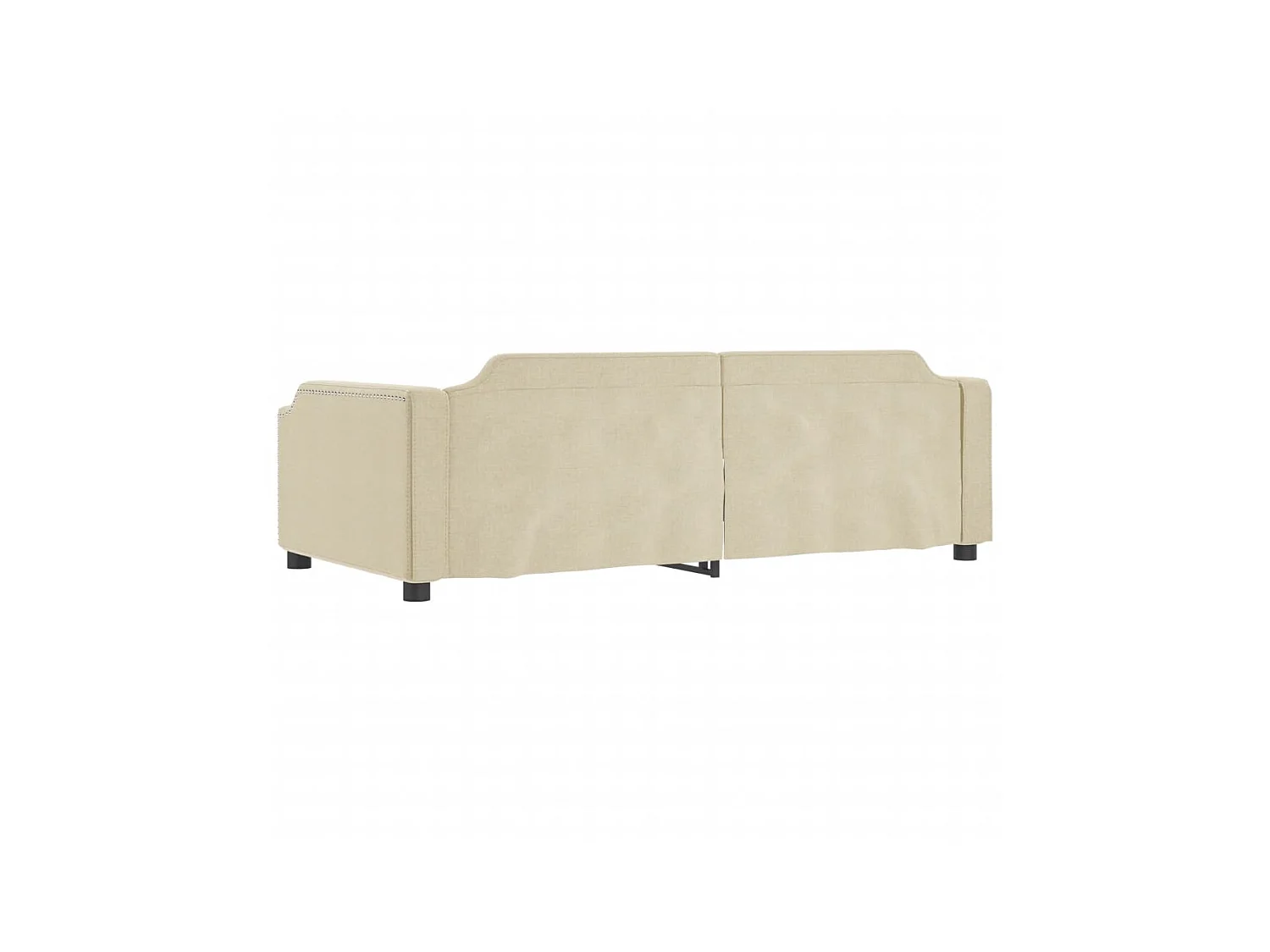 Cama de solteiro 80x200 cm tecido cor creme PT864405