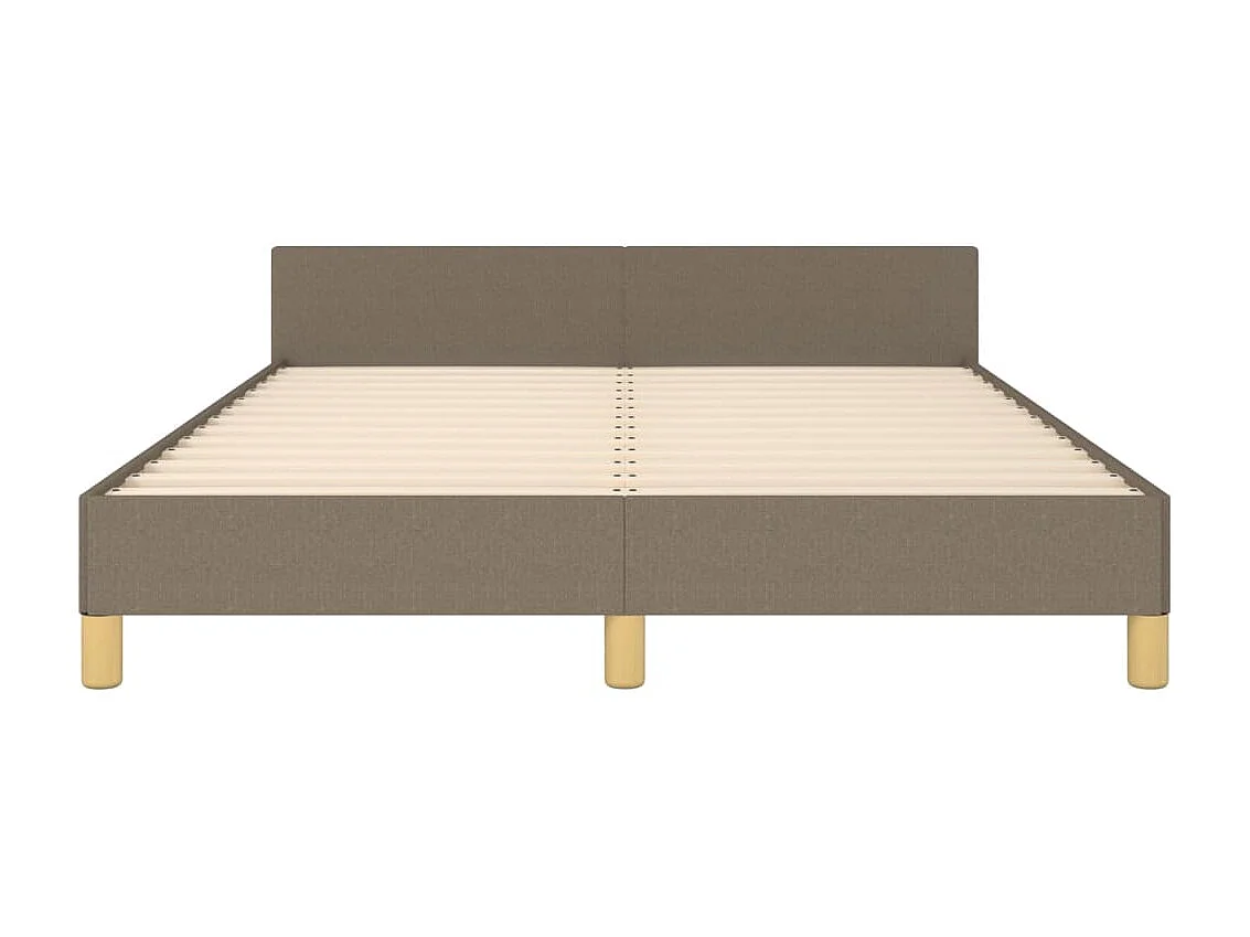 Lit-140x190 cm avec tête de lit Taupe Tissu EGGB38964