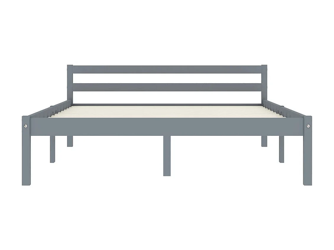 Lit-140x200 cm Gris Bois de pin massif EGGB15486