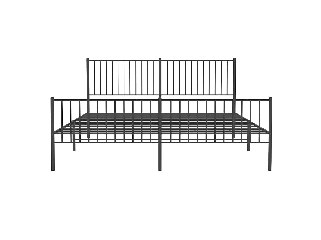 Cama com cabeceira e pés 183x213 cm metal preto PT633639