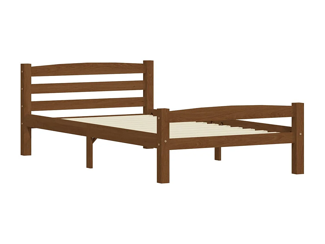 Cama 100x200 cm pinho maciço castanho mel PT507641