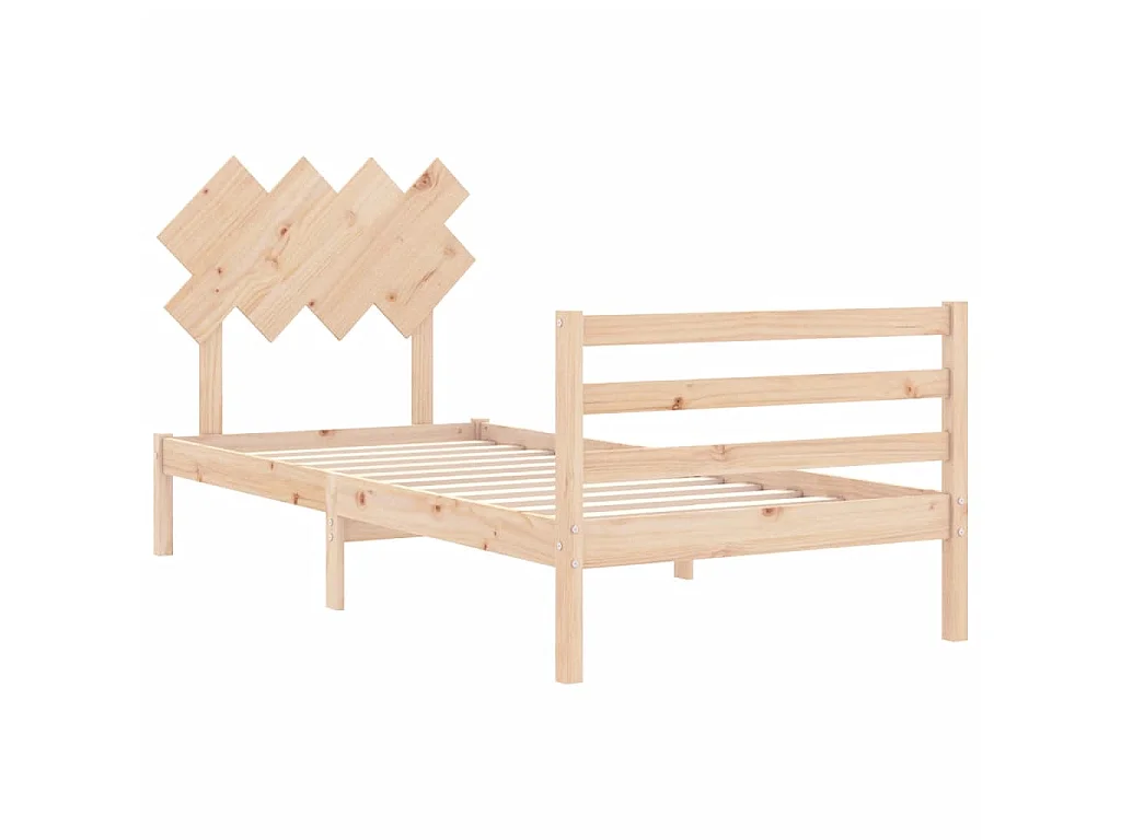 Cama com cabeceira 90x200 cm madeira maciça PT419467