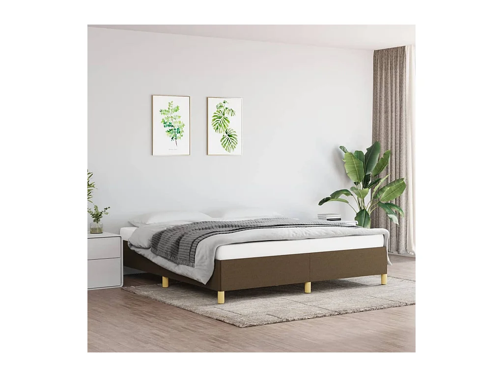 Lit-180x200 cm Marron foncé Tissu EGGB24409