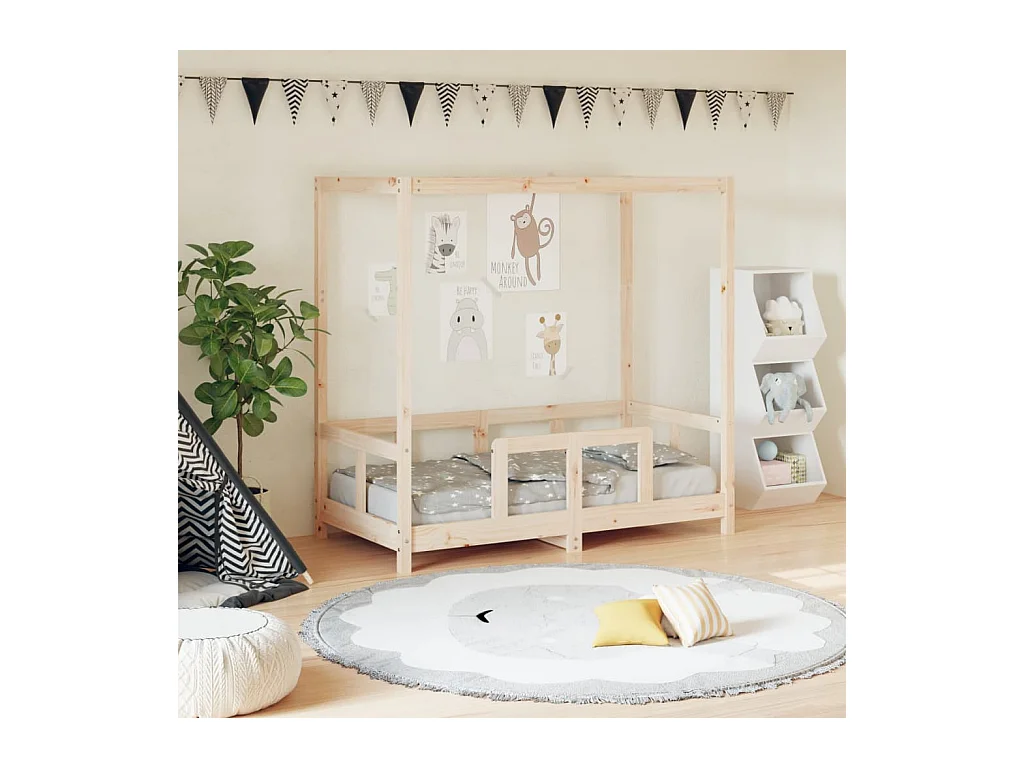 Lit-70x140 cm pour enfant bois de pin massif EGGB60372