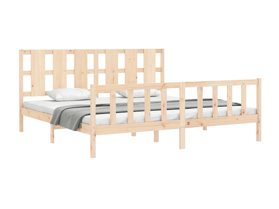 Lit-200x200 cm avec tête de lit bois massif EGGB40887