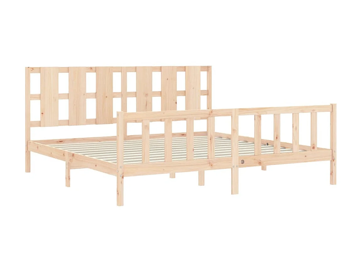 Lit-200x200 cm avec tête de lit bois massif EGGB40887