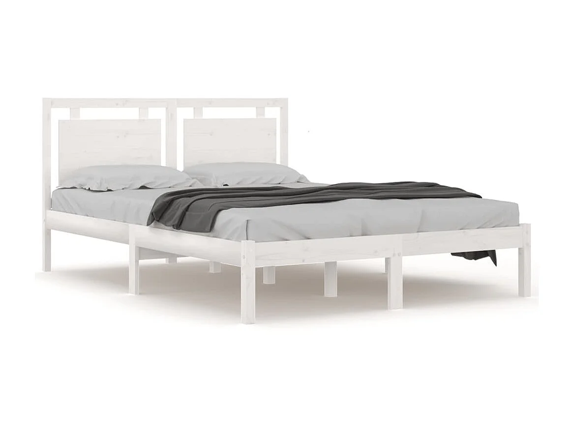 Lit-140x200 cm Blanc Bois massif EGGB23366