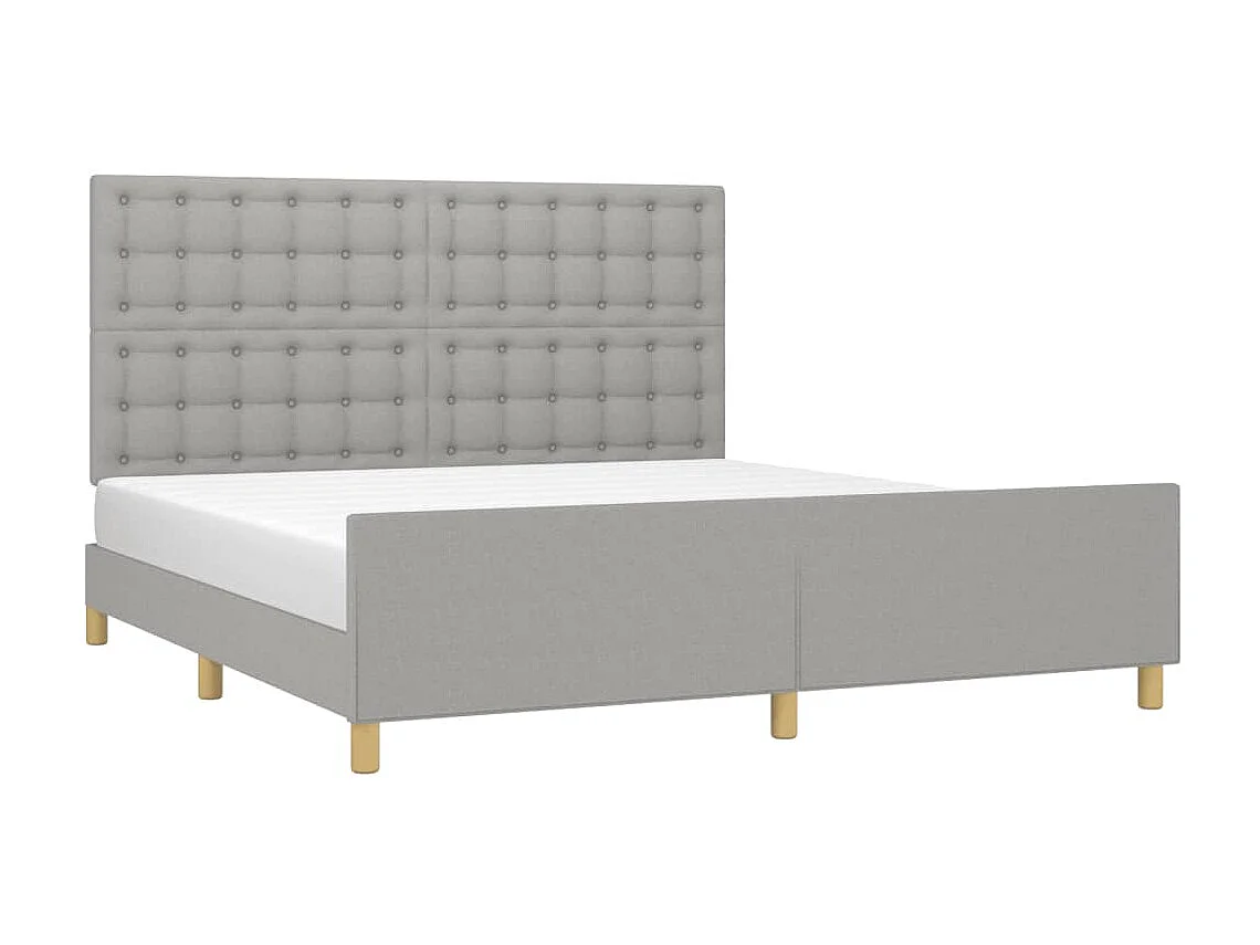 Cama 160x200 cm tecido cinzento-claro PT485735
