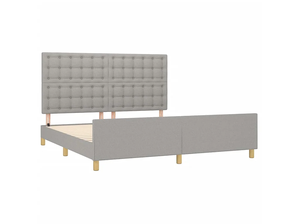 Cama 160x200 cm tecido cinzento-claro PT485735