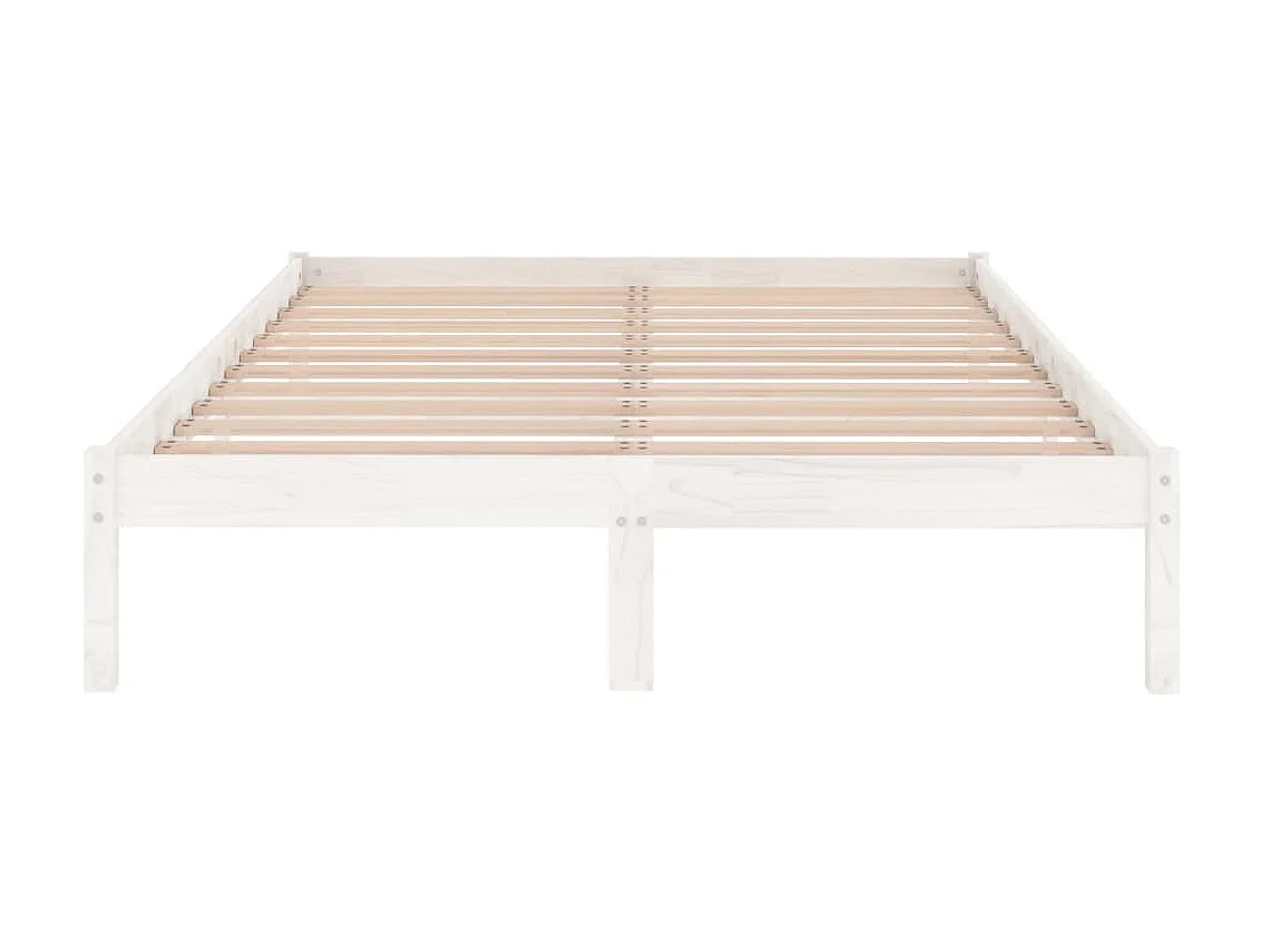 Lit-120x200 cm Blanc Bois de pin massif EGGB87590