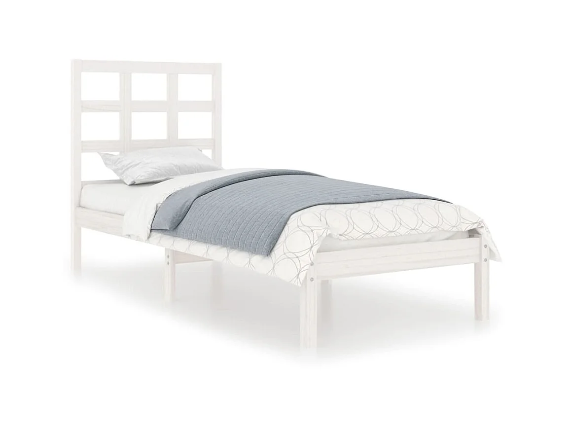 Lit-90x190 cm Blanc Bois massif Simple EGGB16881