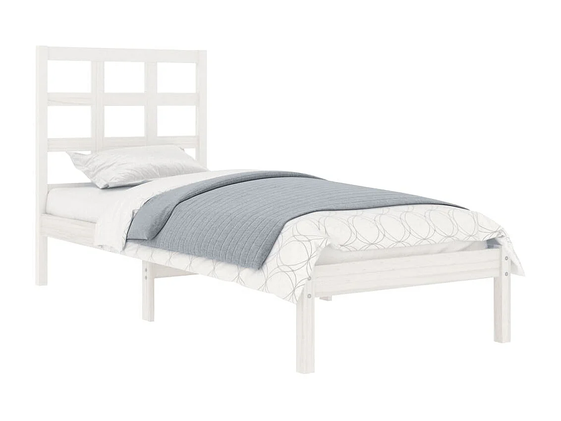 Lit-90x190 cm Blanc Bois massif Simple EGGB16881