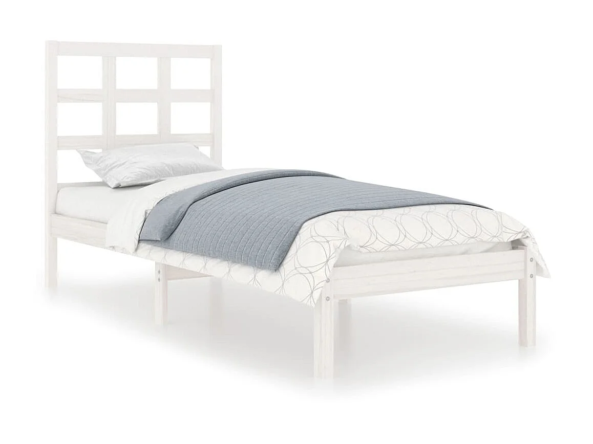 Lit-90x190 cm Blanc Bois massif Simple EGGB16881