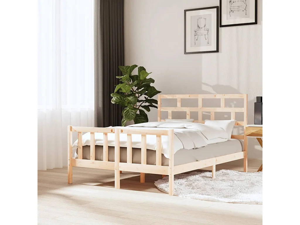 Cama 120x200 cm madera maciza de pino ES84622