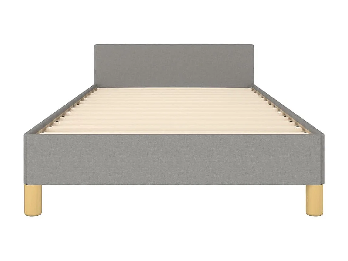 Lit-100x200 cm avec tête de lit Gris clair Tissu EGGB48407