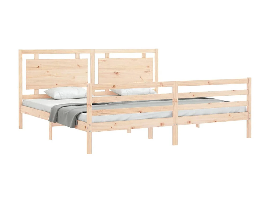 Bedframe met hoofdbord massief hout 200x200 cm NL55751