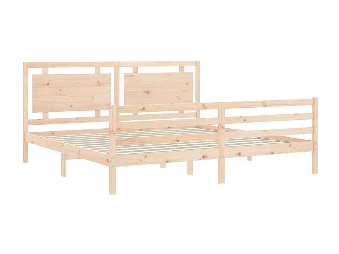 Bedframe met hoofdbord massief hout 200x200 cm NL55751
