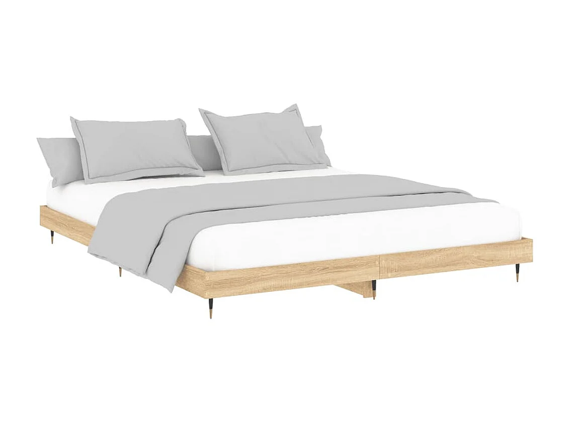 Lit-200x200 cm chêne sonoma bois d'ingénierie EGGB51098