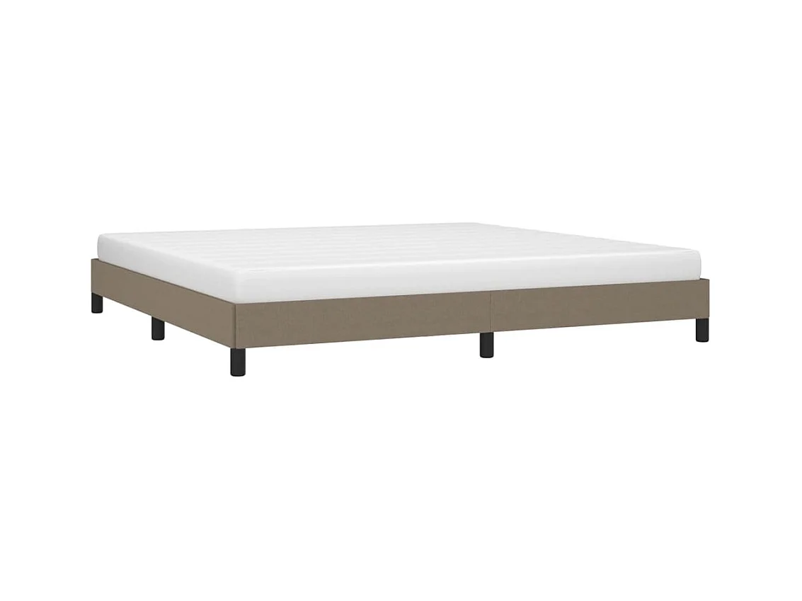 Cama 200x200 cm de tela gris taupe ES55577