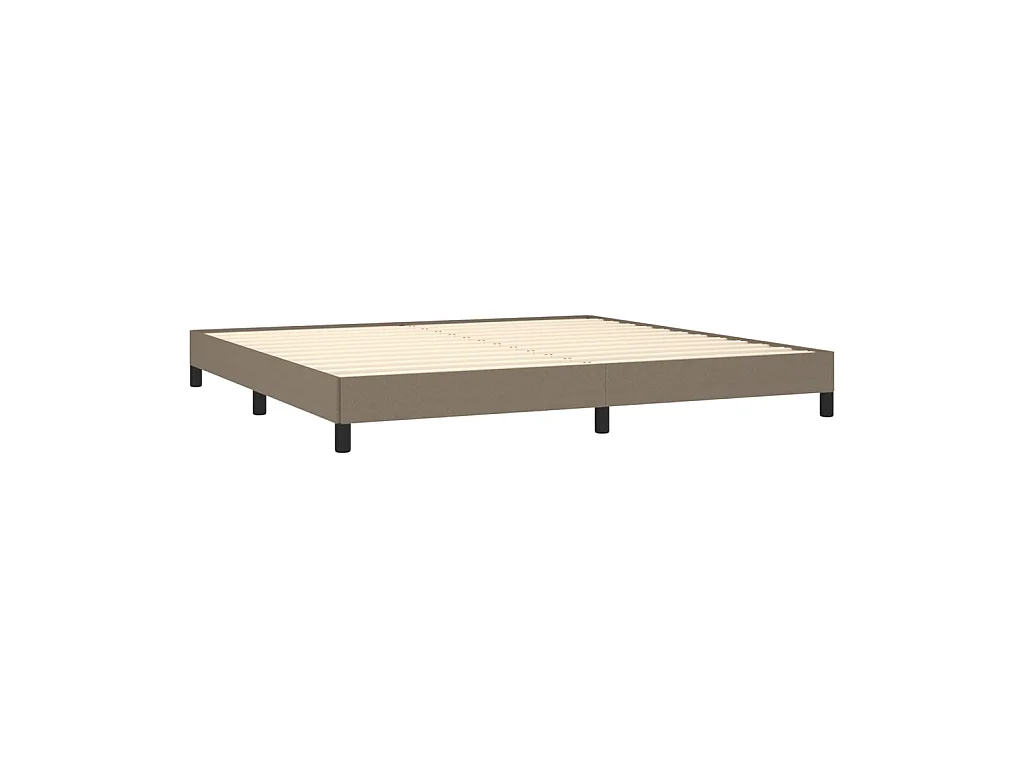 Cama 200x200 cm de tela gris taupe ES55577