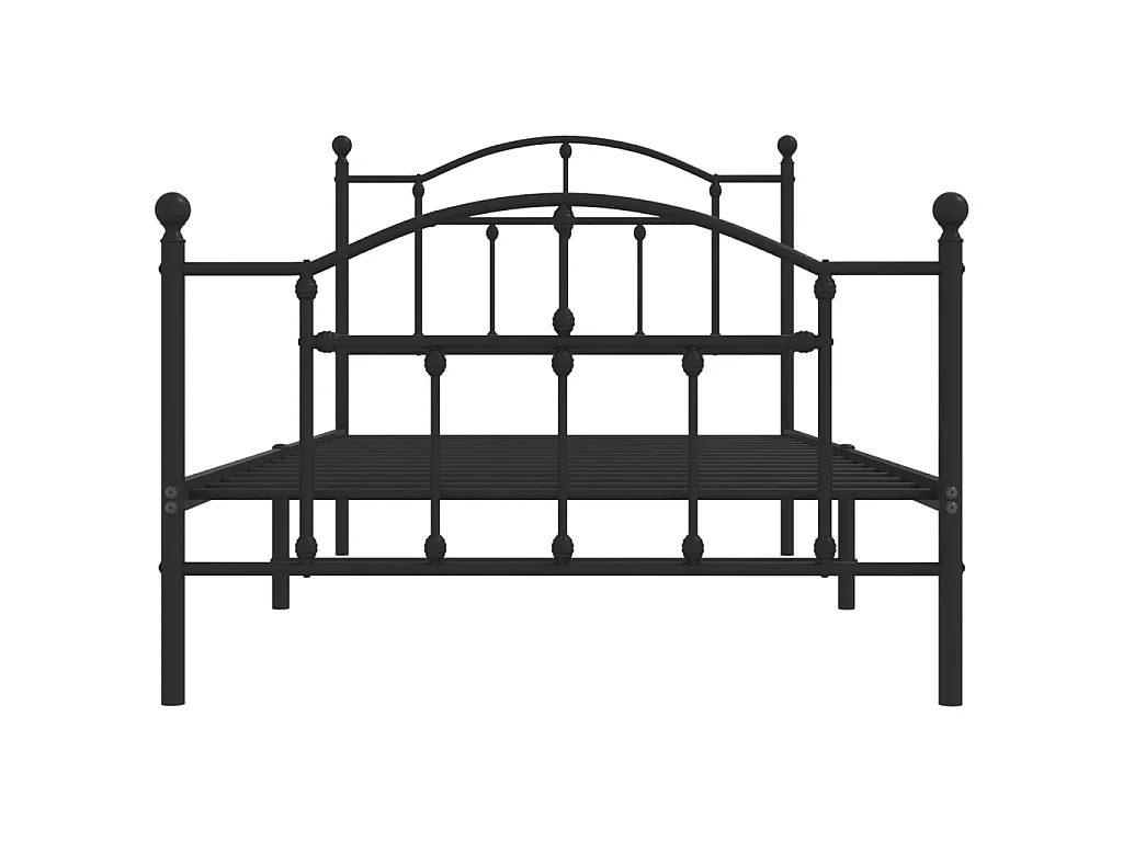 Cama 100x190 cm con cabecero y estribo metal negro ES15857