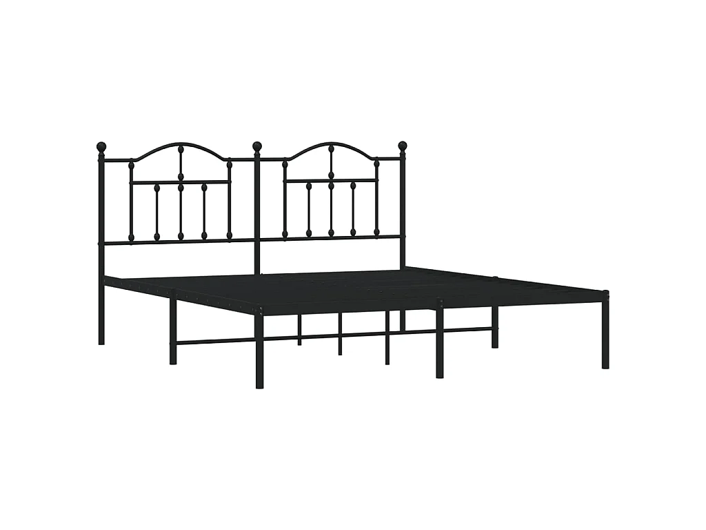 Cama com cabeceira 183x213 cm metal preto PT807790
