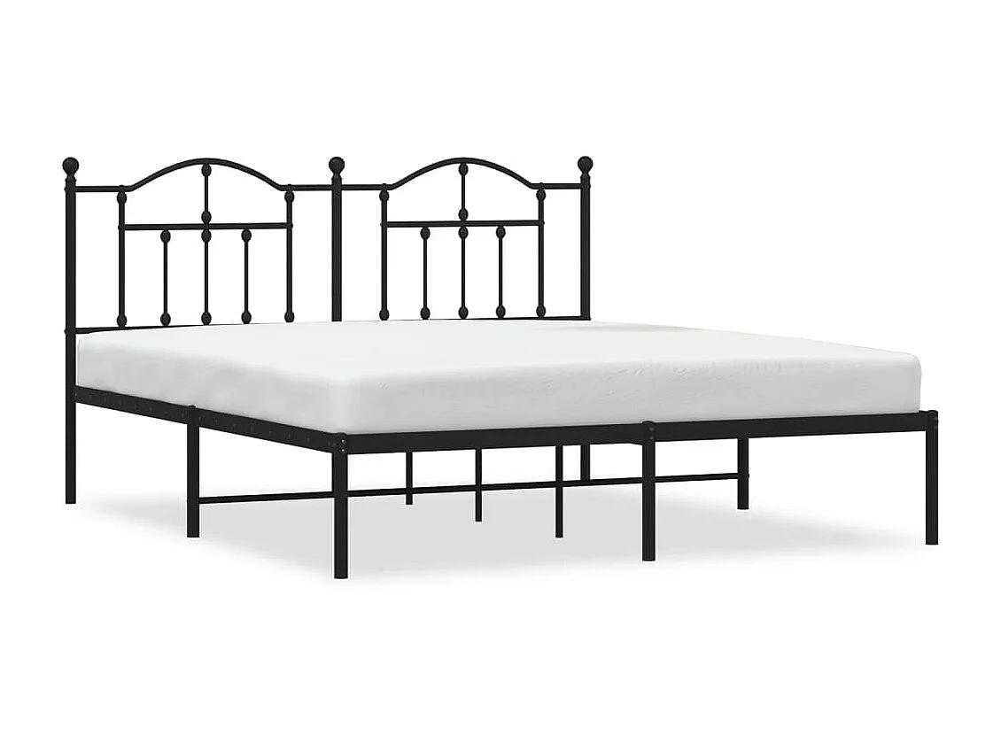 Bedframe met hoofdbord metaal zwart 183x213 cm NL16339