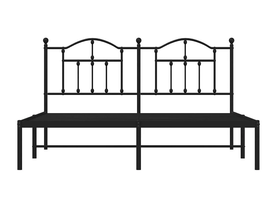 Bedframe met hoofdbord metaal zwart 183x213 cm NL16339