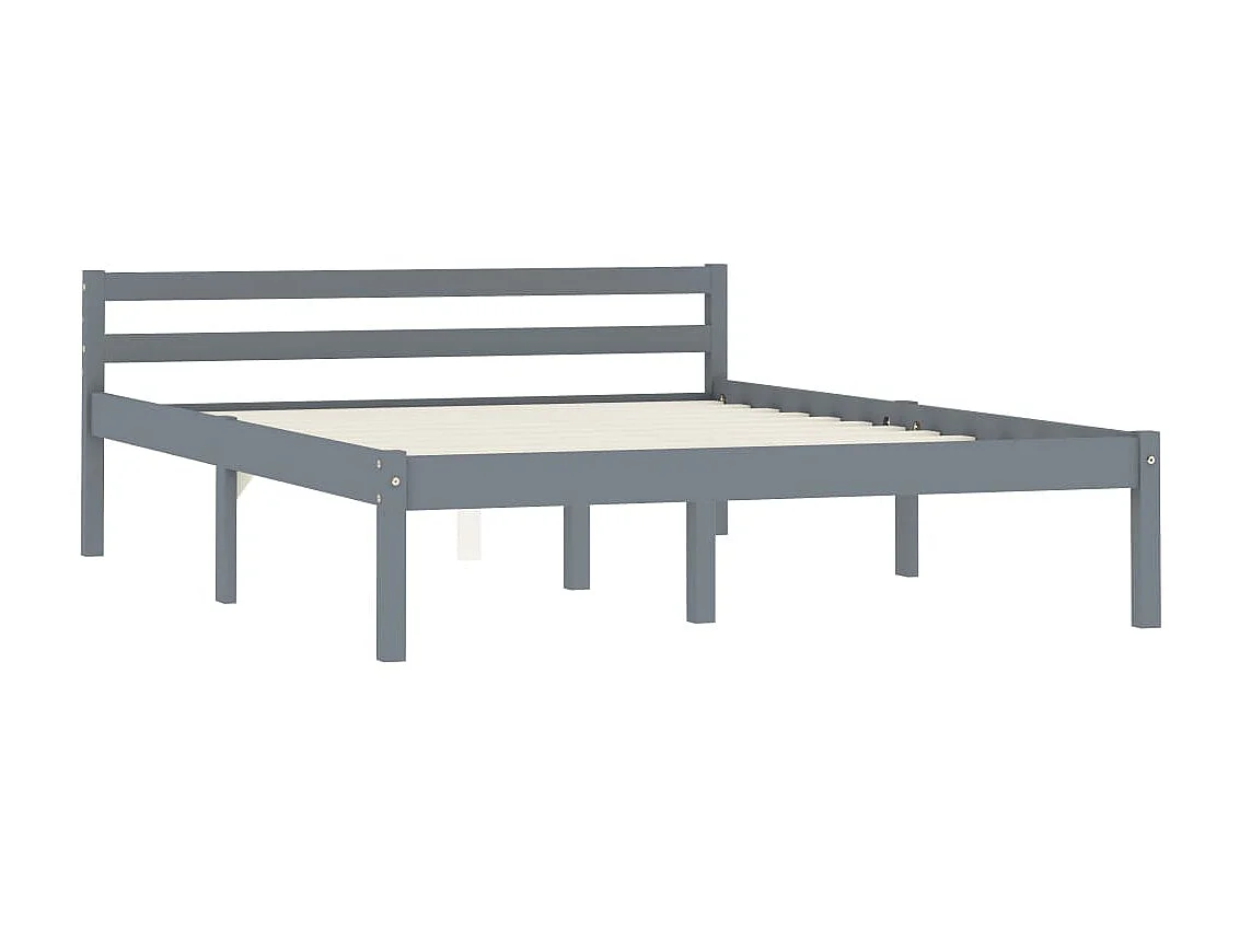Cama 120x200 cm madeira pinho maciço cinzento PT406373