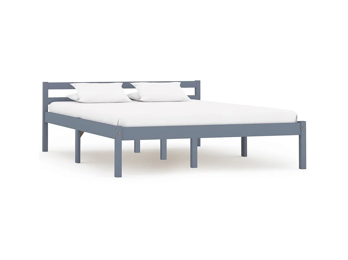 Lit-120x200 cm Gris Bois de pin massif EGGB38400