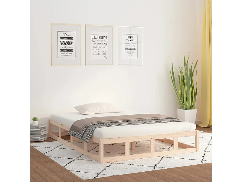 Lit-120x200 cm Bois massif EGGB42002