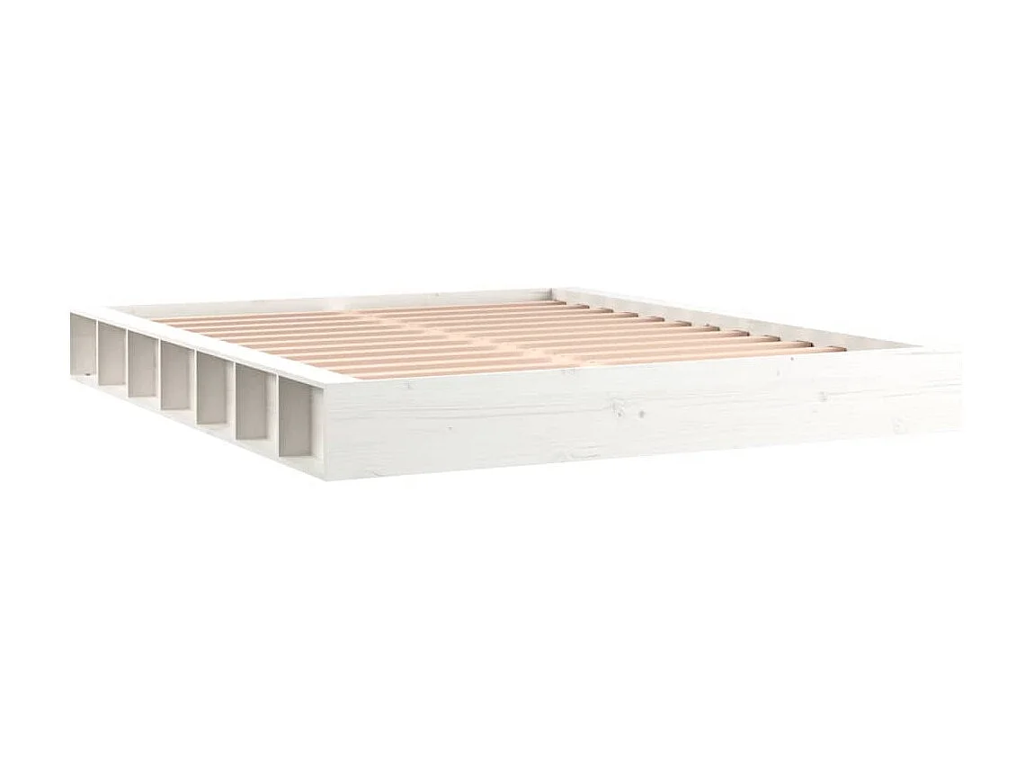 Lit-150x200 cm Blanc Très grand Bois massif EGGB70327