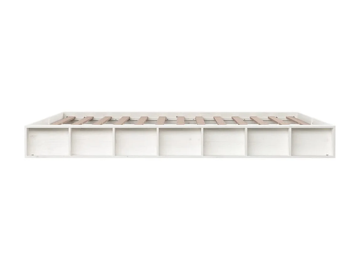 Lit-150x200 cm Blanc Très grand Bois massif EGGB70327