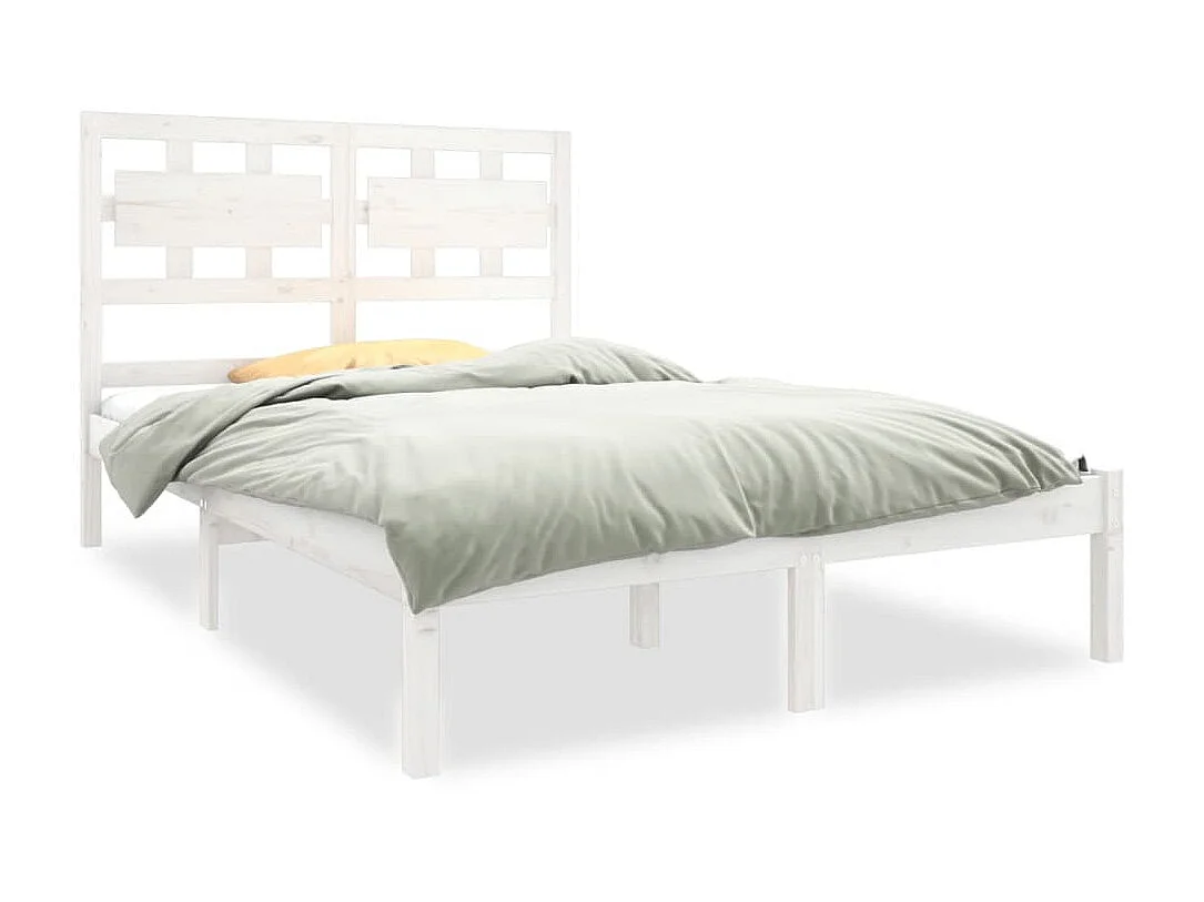 Bedframe massief hout wit 120x190 cm NL95763