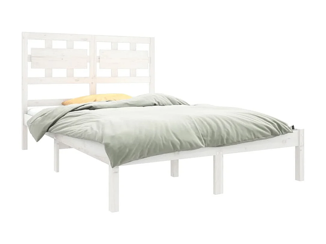 Bedframe massief hout wit 120x190 cm NL95763