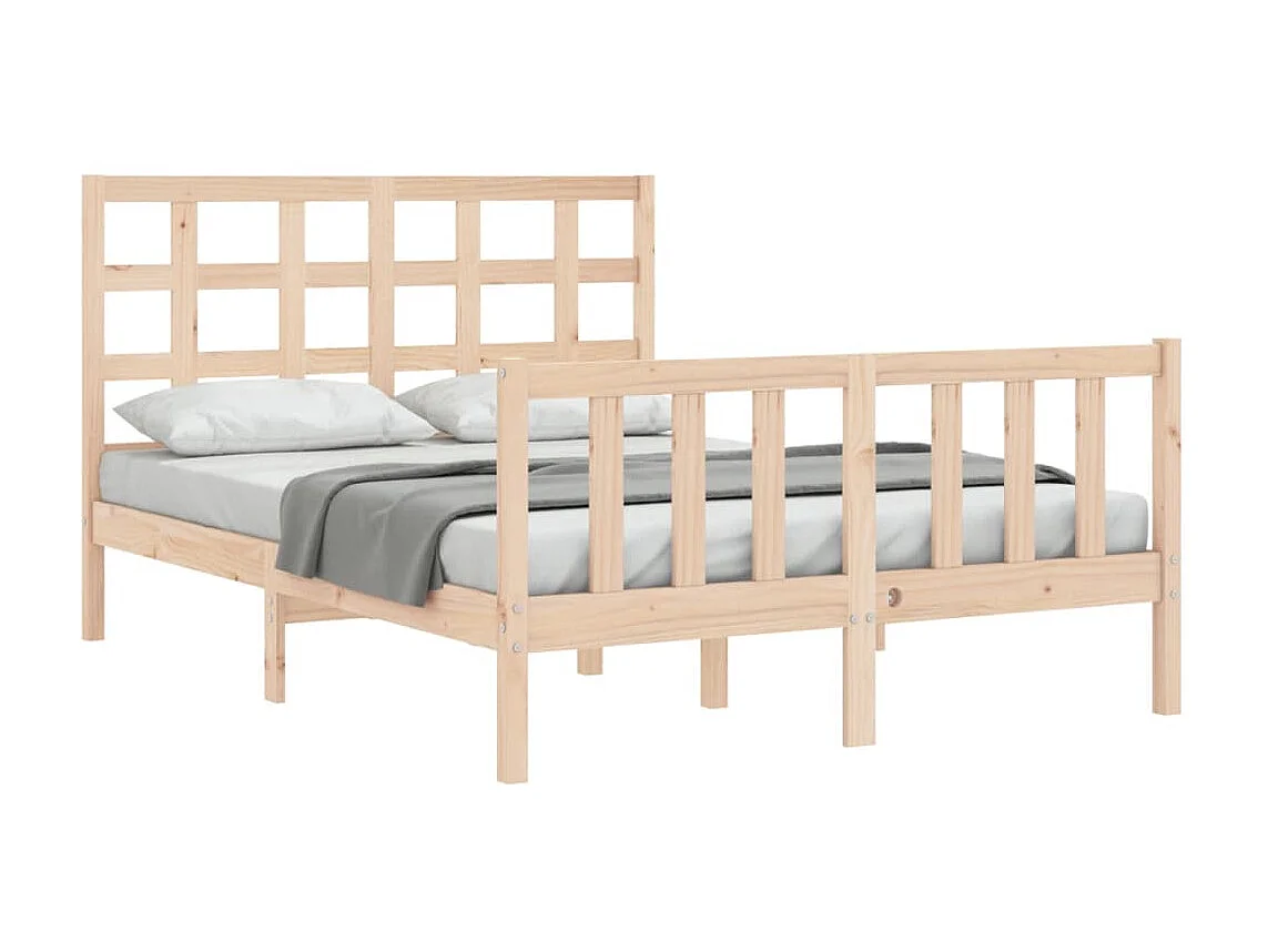 Cama com cabeceira 140x200 cm madeira maciça PT333151