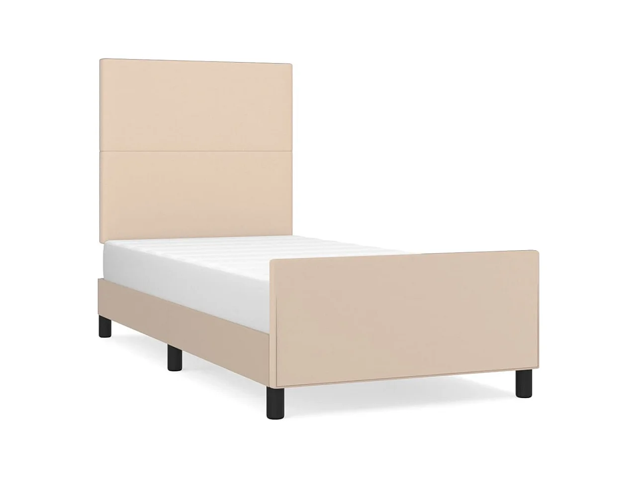 Bedframe met hoofdbord kunstleer cappuccinokleurig 90x200 cm NL71185