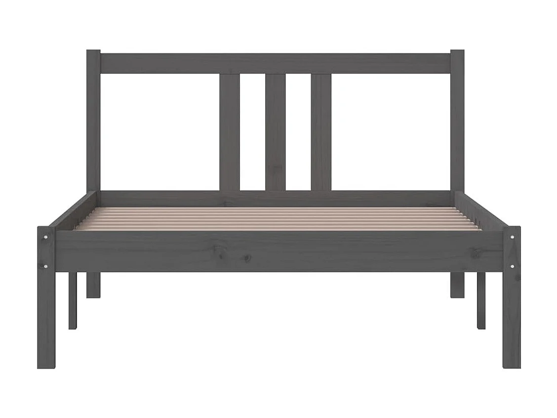Lit-100x200 cm Gris Bois massif EGGB19595