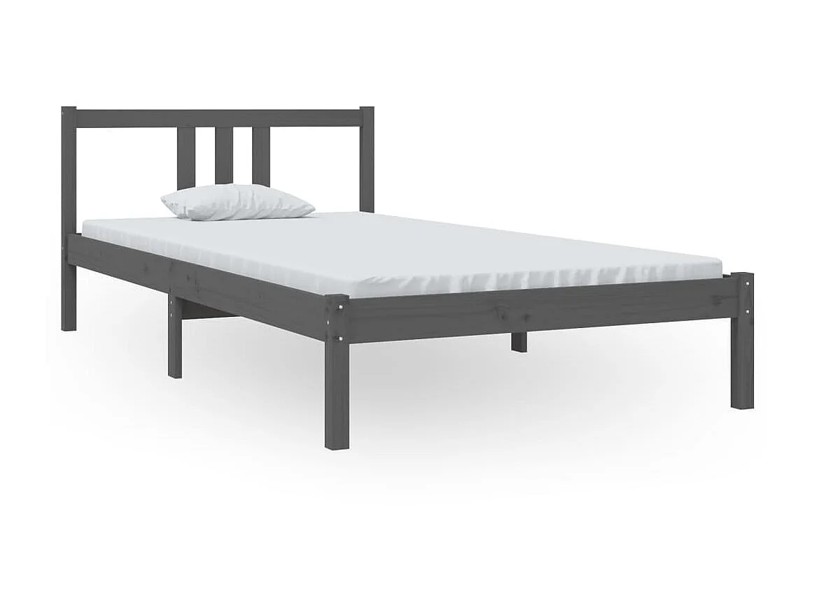 Lit-100x200 cm Gris Bois massif EGGB19595