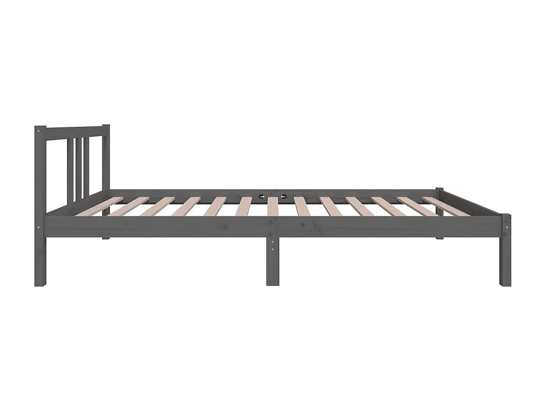 Lit-100x200 cm Gris Bois massif EGGB19595