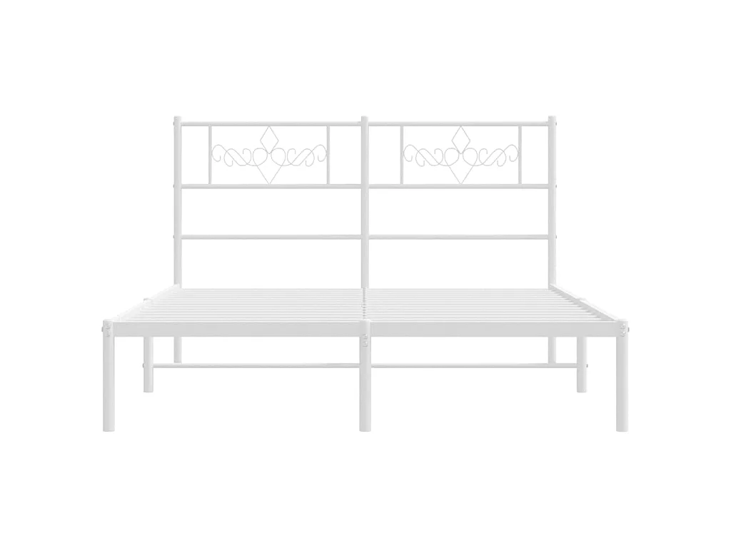 Lit-150x200 cm métal avec tête de lit blanc EGGB23682