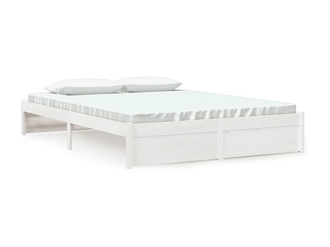 Bedframe massief hout wit 150x200 cm NL56324
