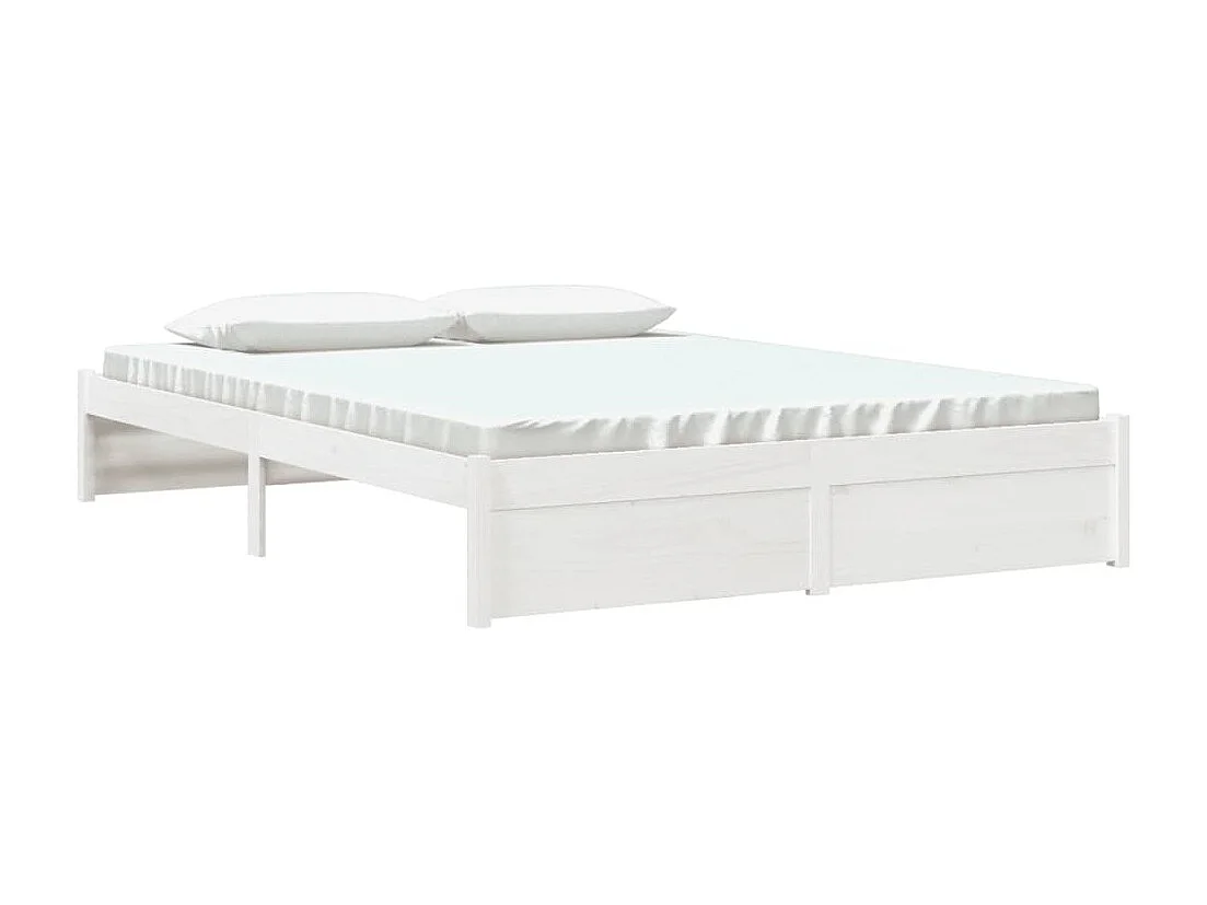 Bedframe massief hout wit 150x200 cm NL56324