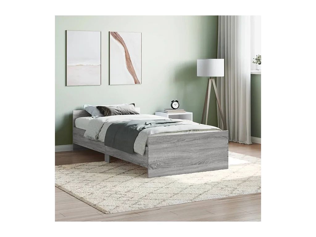 Lit-100x200 cm sonoma gris bois d'ingénierie EGGB73800