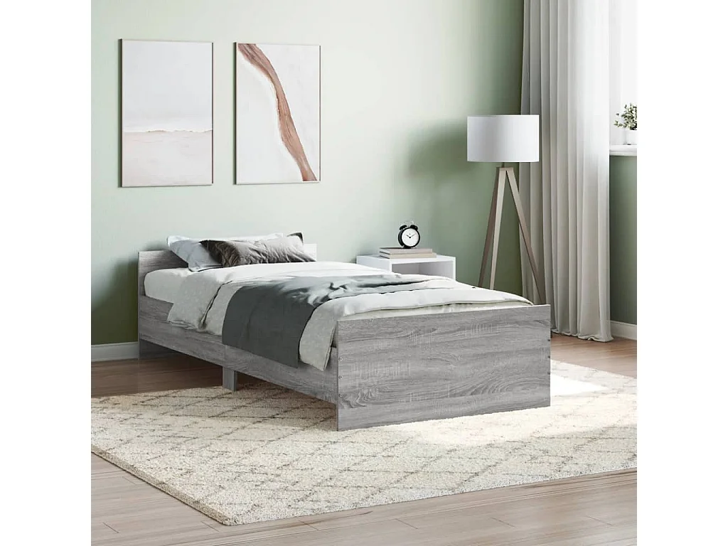 Lit-100x200 cm sonoma gris bois d'ingénierie EGGB73800