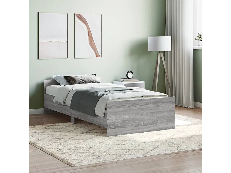 Cama 100x200 cm derivados de madeira cinzento sonoma PT109040