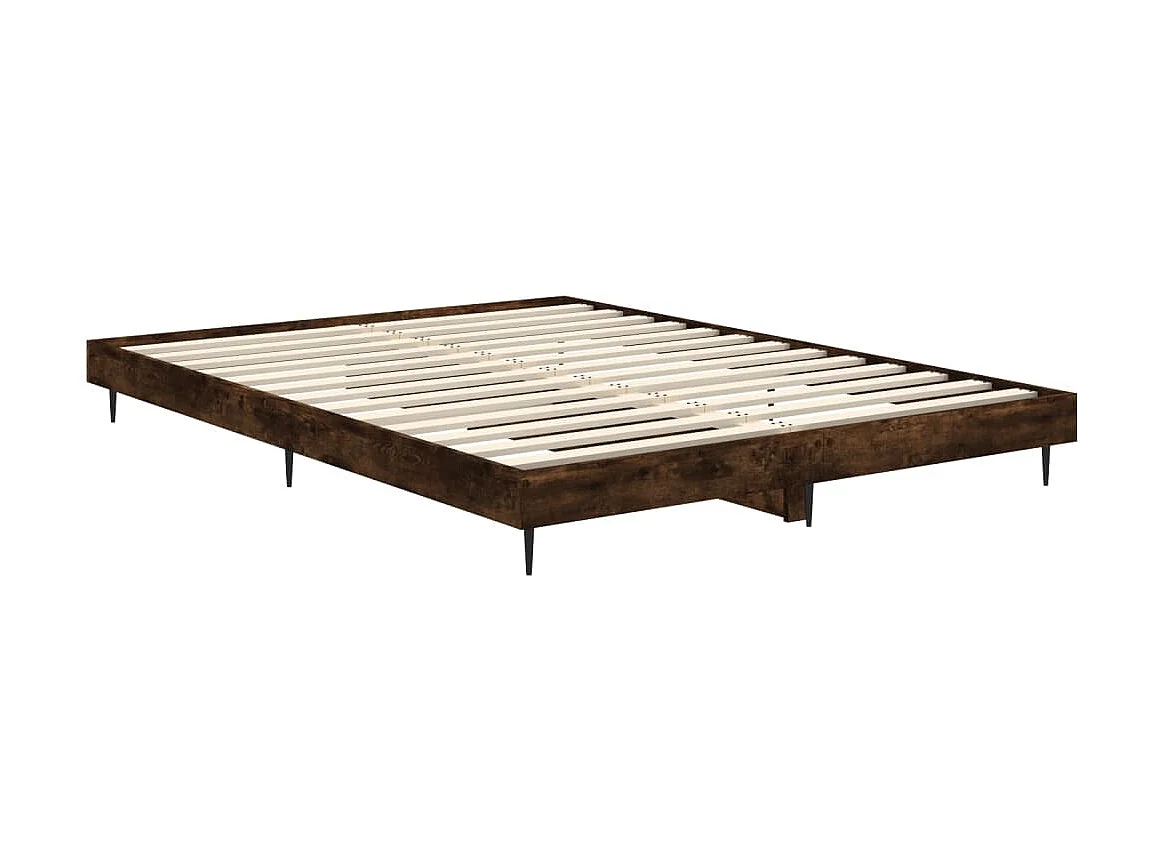 Lit-140x190 cm chêne fumé bois d'ingénierie EGGB76194